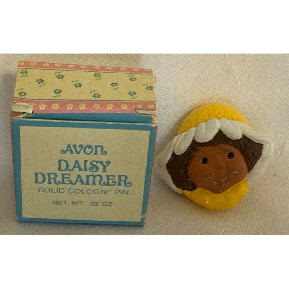 Vintage Avon Daisy Dreamer Solid Cologne Pin Little Blossom New in Box